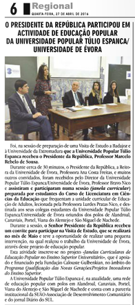Notícia UPTE Visita PR_pág. 6 27 Abril